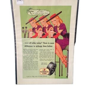 Vintage 1945 General Tire Tires all Alike Today Ad Advertisement
